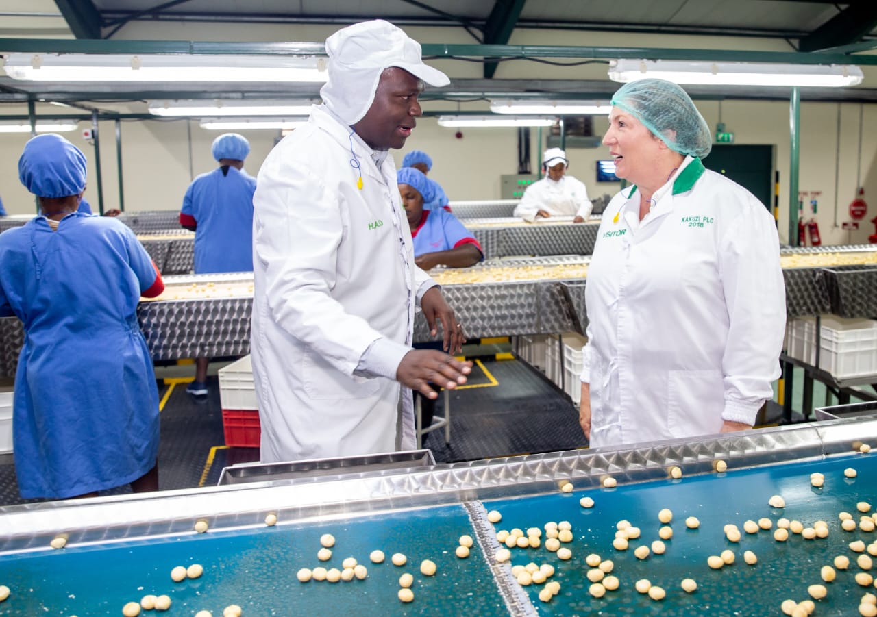 Kakuzi Group Manager - Macadamia Henry Owino with World Macadamia Organisation CEO Jillian Laing