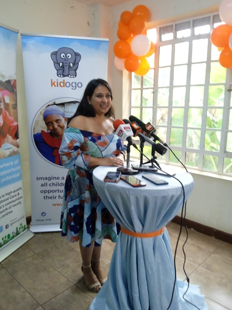 Kidogo CEO Sabrina Habib issuing her statement to the press