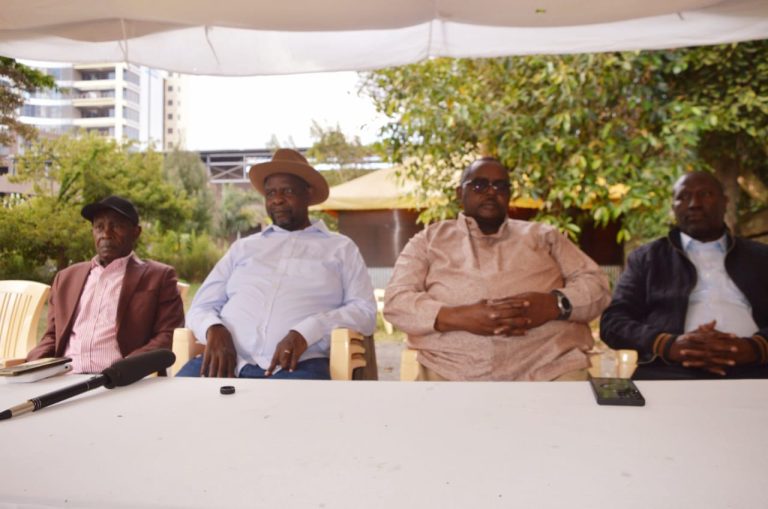 Kikuyu Council of Elders (KCE) leaders from left; Charles Mbugua, Chairman Wachira Kiago