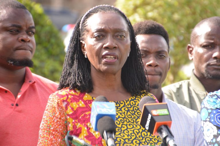 Narc Kenya leader, Martha Karua issuing her address