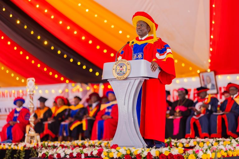 President William Ruto, presiding over graduation ceremony at Tangaza University