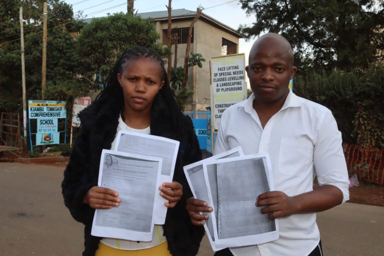 Some of the affected learners during the press briefing