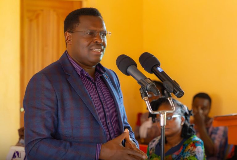 Tharaka Nithi Governor Muthomi Njuki during the Service at PCEA Jennifer Njuki Memorial Church.