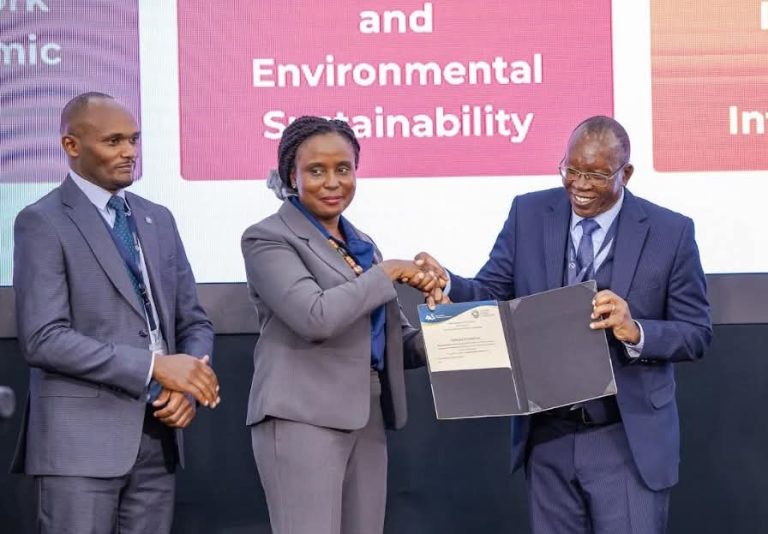 Executive Director of the African Population and Health Research Centre (APHRC), Dr Catherine Kyobutungi with other stakeholders.
