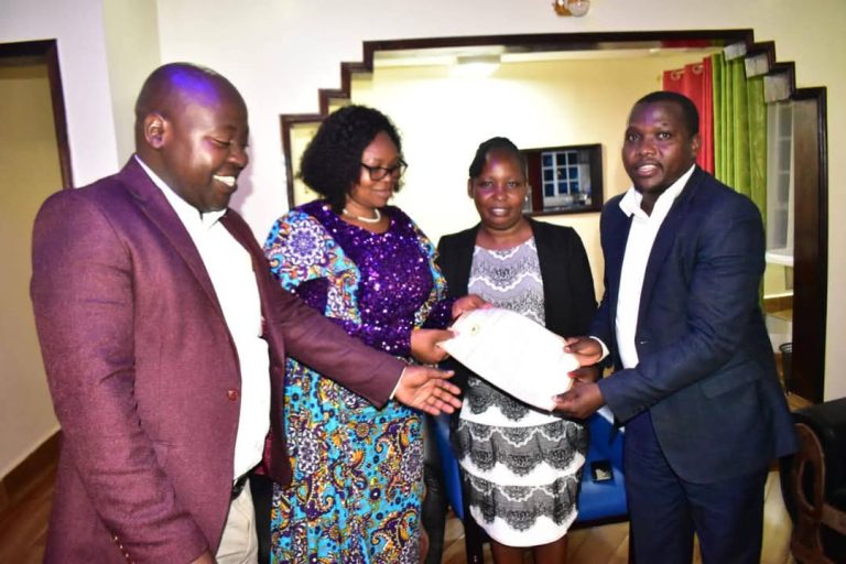 KUPPET Kericho Branch Exercutive Secretary Mary Rotich (in Black)