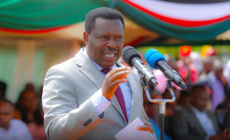 Tharaka-Nithi Governor Muthomi Njuki during Madaraka Day celebrations on Sunday.