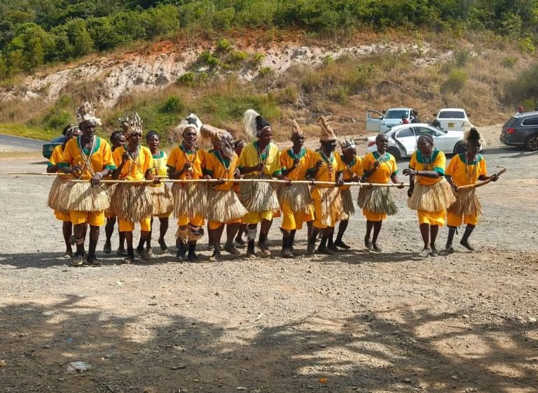 Traditional dancers perform at Nithi View Point in Mitheru ward during auditions for Uragate Tharaka Nithi Cultural Festival.