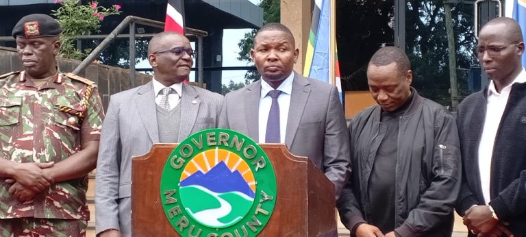 Meru governor Isaac Mutuma M'ethingia addressing the press yesterday.