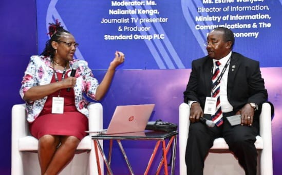 Ms. Esther Wanjau, Director of Information (ICT) at the Directorate of Information (L)