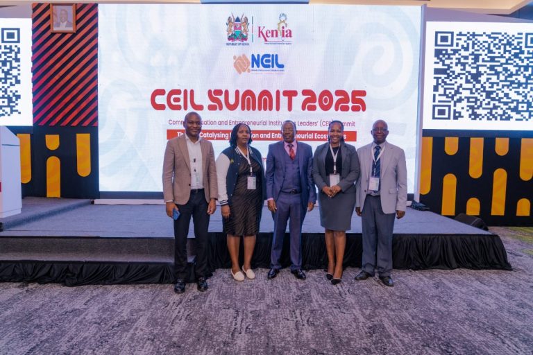 From right, Zetech University Dean of Research, Innovation and Postgraduate studies, Dr. Benjamin Muindi,