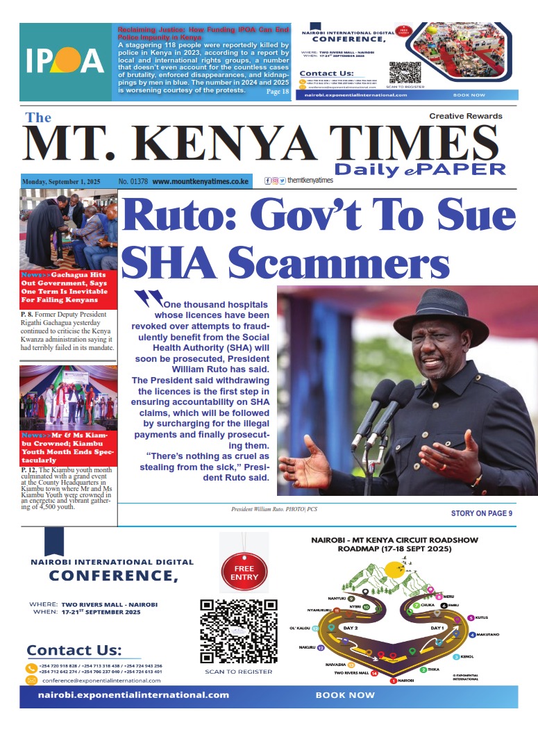 September 1, 2025 Mt Kenya Times ePAPER