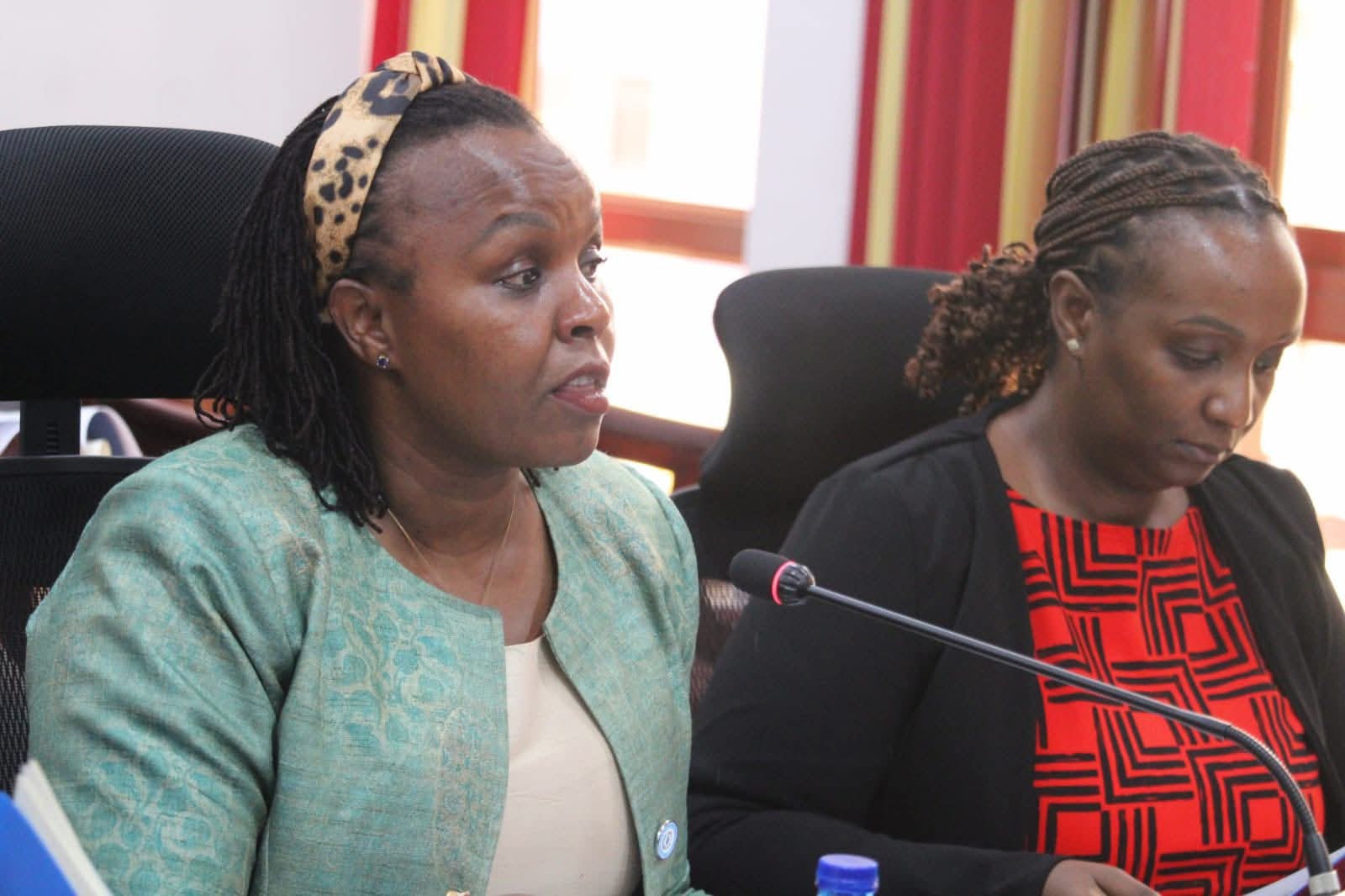 Immaculate Kassait addressing the committee members