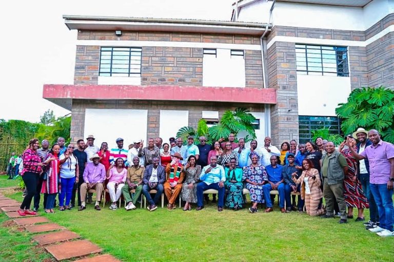 Jamii Imara Mashinani caucus members in a group photo before meeting Kiambu County residents on Saturday.