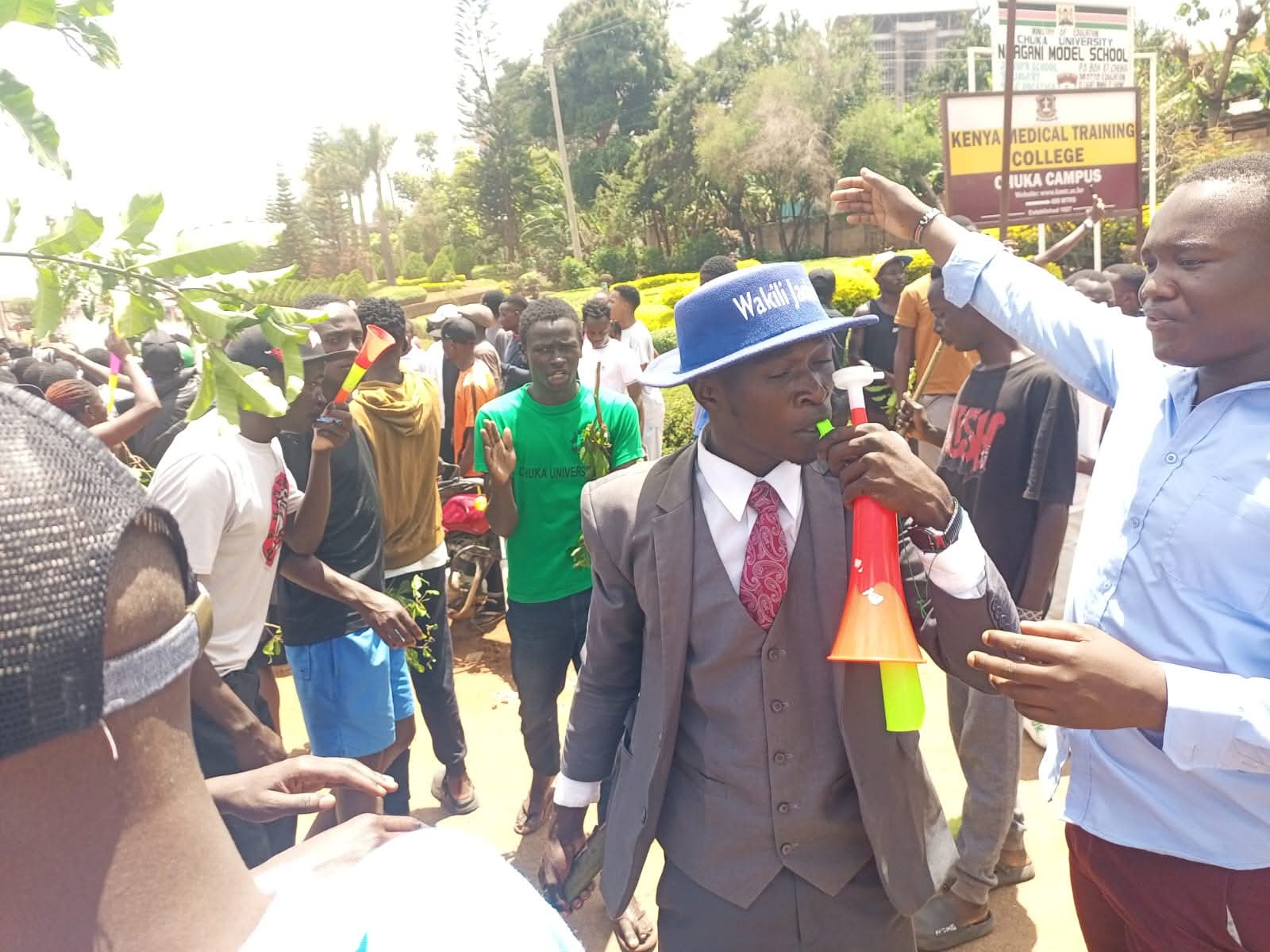 Peaceful procession in Chuka yesterday.