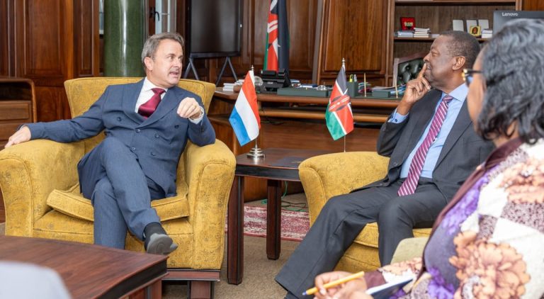 Prime Cabinet Secretary and Cabinet Secretary for Foreign Affairs and Diaspora Affairs Musalia Muadavadi with Mr. Xaver Bettel