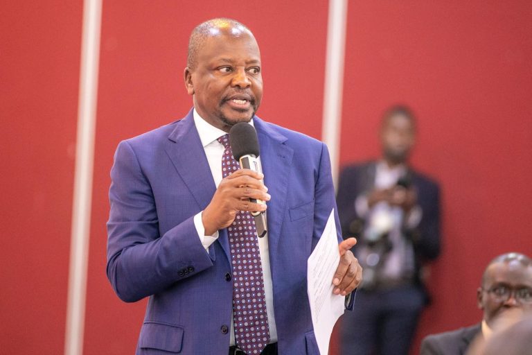CS Mutahi Kagwe addressing the forum yesterday.