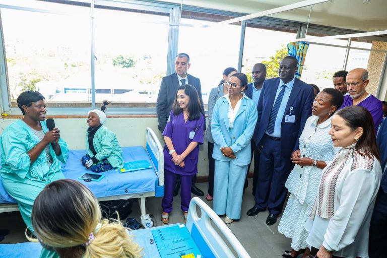 First Lady Rachel Ruto with other guests at KNH yesterday.