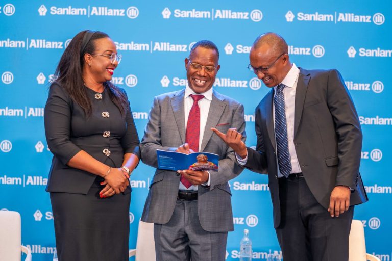 Sanlam Allianz Life Insurance (Kenya) Limited Chief Executive Officer Ms. Jacqueline Karasha (left)