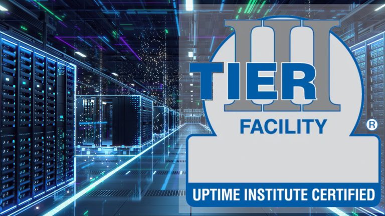 Modern Data Technology Center Server Racks in Dark Room with VFX. Visualization Concept of Internet of Things, Data Flow, Digitalization of Internet Traffic. Electric Equipment Warehouse.