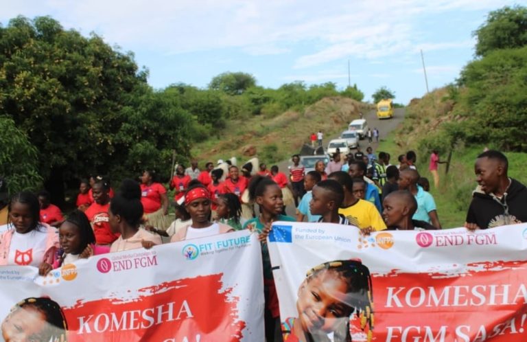 Caravan for champions of anti-Female Genital Mutilation in Tharaka-Nithi County.