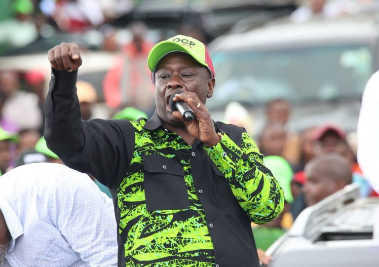 Former Deputy President Rigathi Gachagua addressing the public in one of the public engagement forums in Meru on Friday.