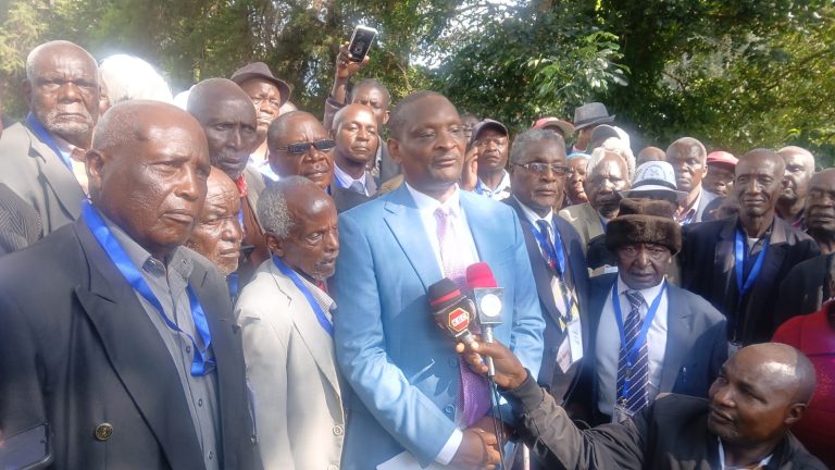 James Njuguna Mahuria addressing the media on Friday.