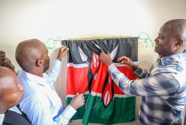 Kiharu MP Ndindi Nyoro launching a new ACC office at Kahuro.