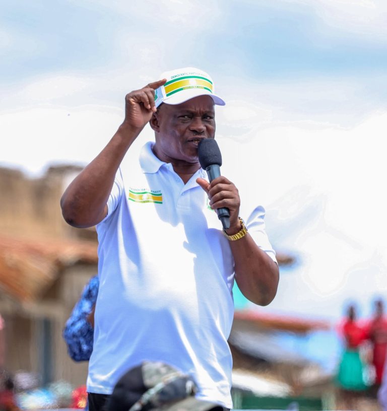 DP party leader JB Muturi addressing a public meeting at Migwani in Kitui county yesterday.