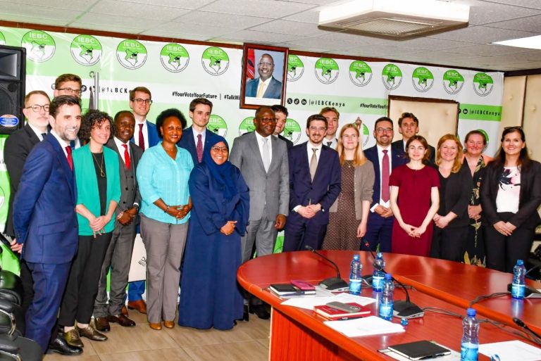 IEBC and EU officials after yesterday's meeting.