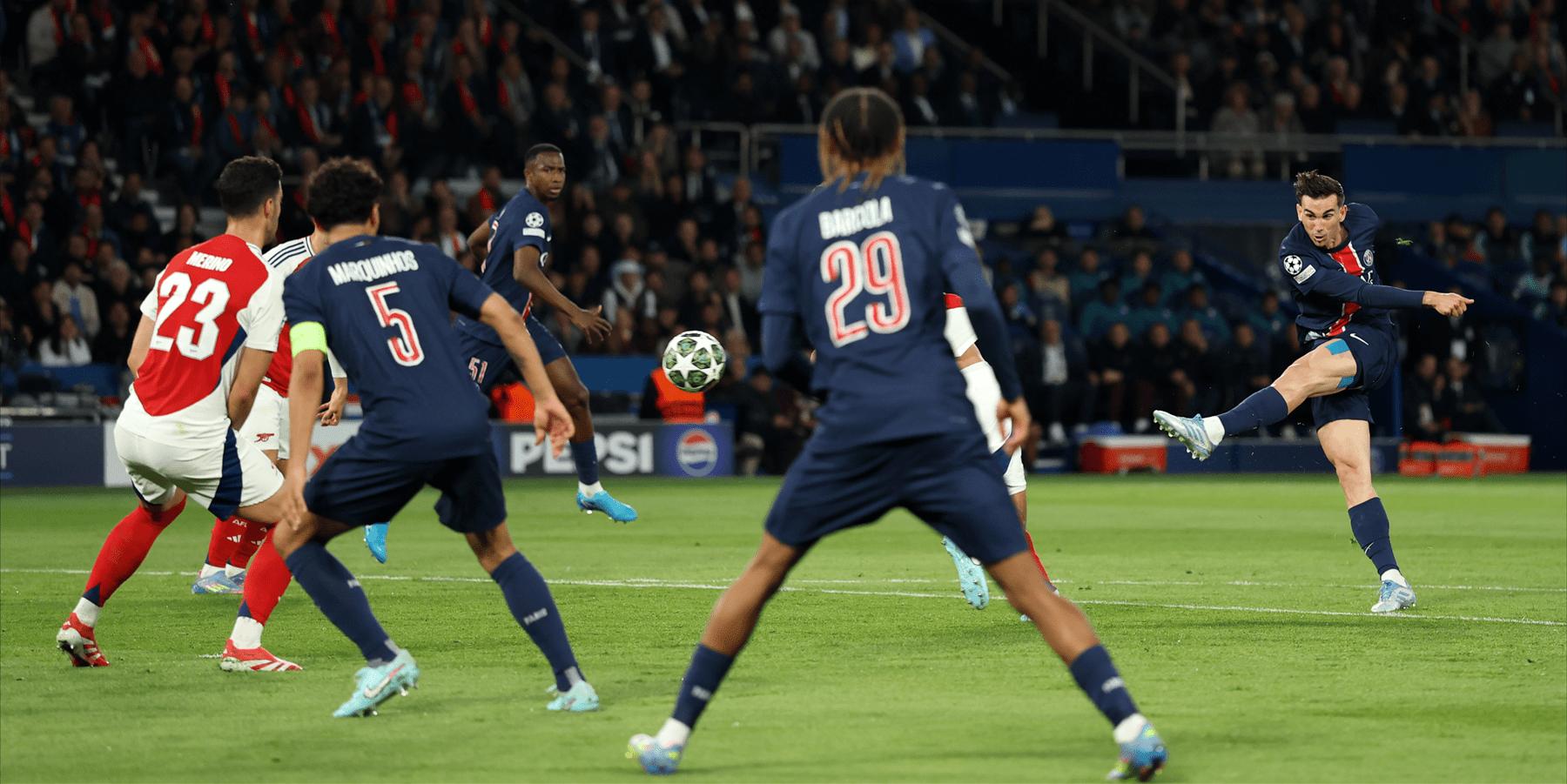 Paris Saint-Germain beat Arsenal 2-1 at the Parc des Princes