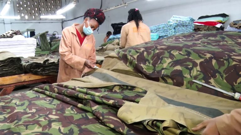 Police uniforms being made locally at Thika Cloth Mills.