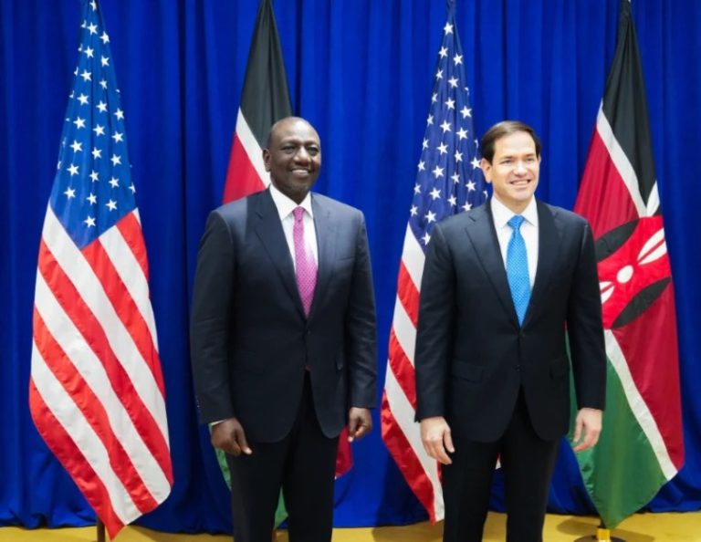 President William Ruto with U.S. Secretary of State Marco Rubio after a past press address.