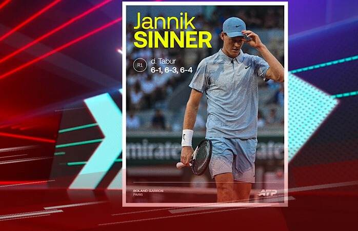 World number one Jannik Sinner swept past French wildcard Clément Tabur