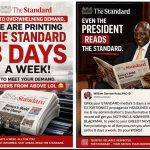 A collage of what transpired yesterday between President Ruto and the Standard group.