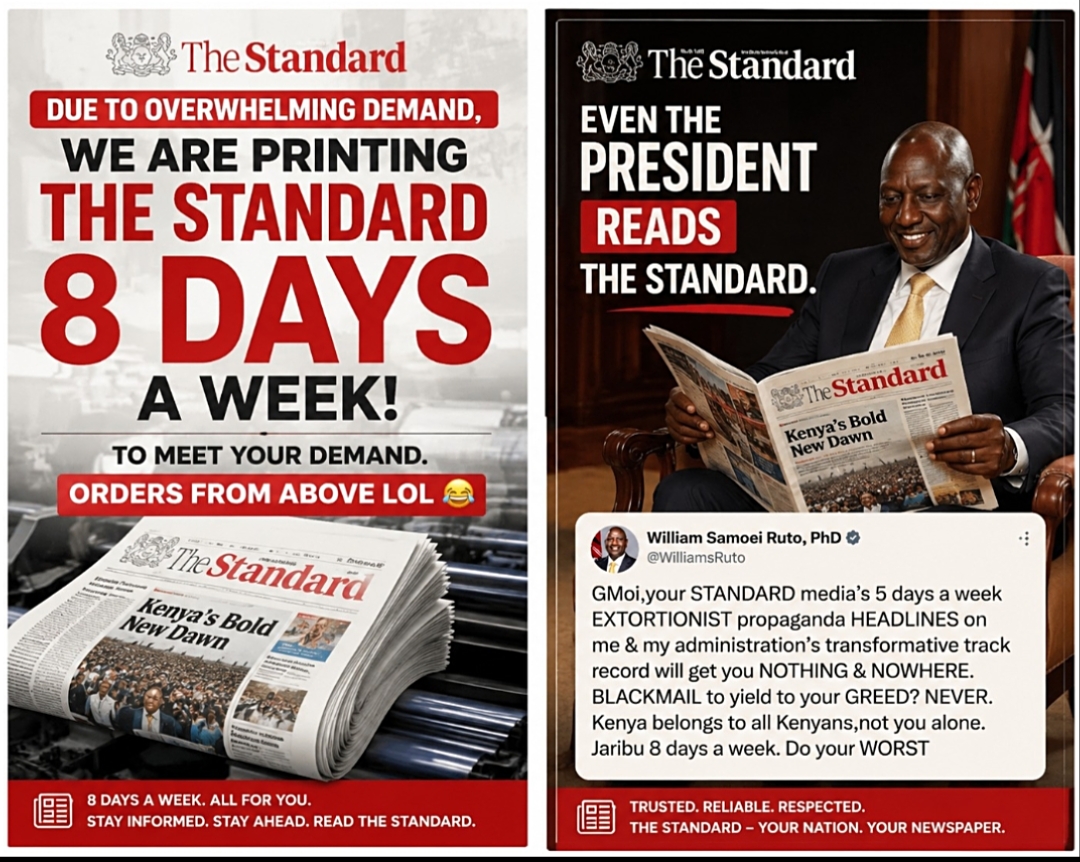 A collage of what transpired yesterday between President Ruto and the Standard group.