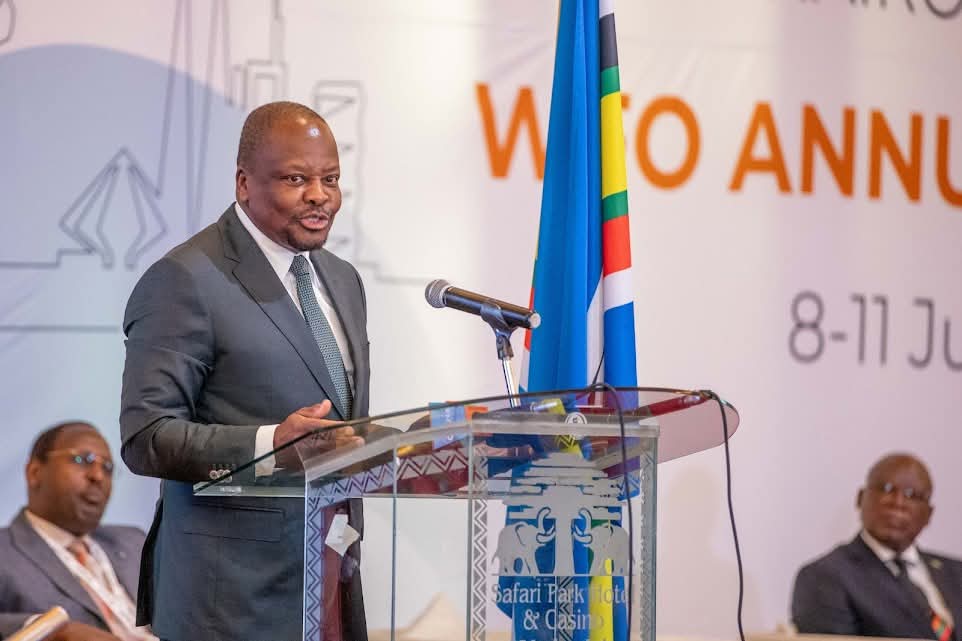 CS Mutahi Kagwe addressing the forum yesterday.
