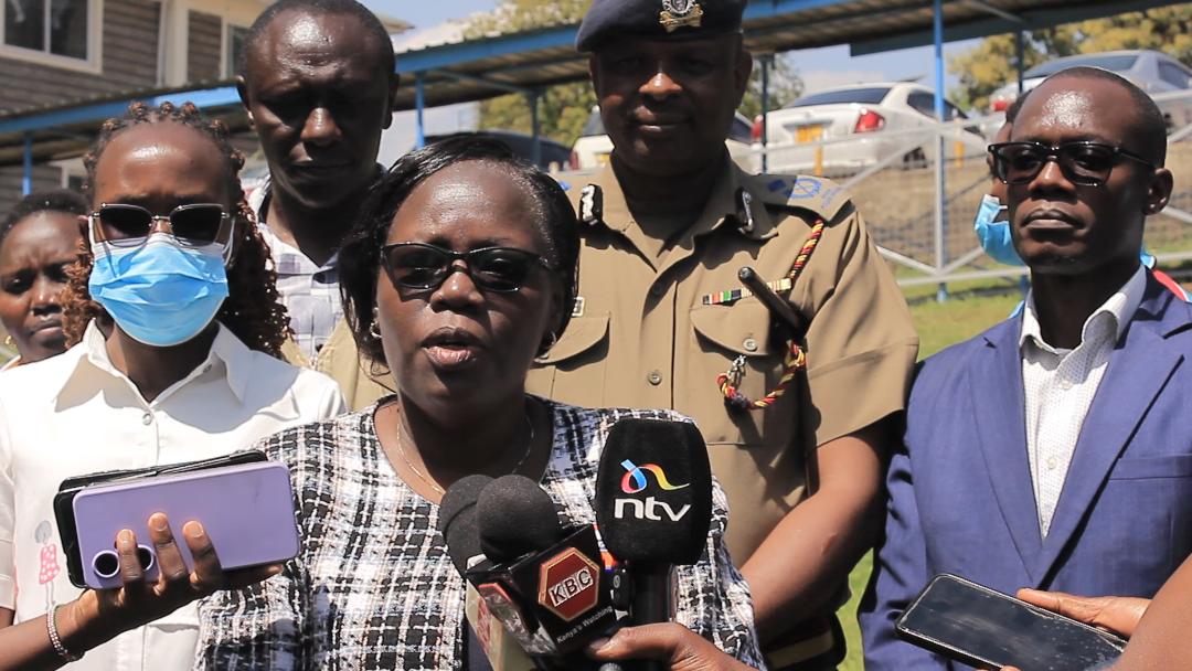 Chief Magistrate Mildred Obura, County Police Commander Ronald Kirui, NEMA Director Samuel Tonui