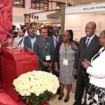 Chief guests led by Investments, Trade and Industry CS Lee Kinyanjui (second right) and Trade PS Regina Ombam (right)