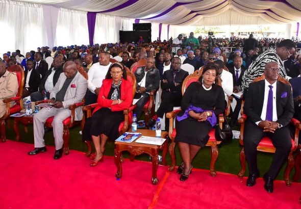 From left; David Murathe, Mutahi Kahiga, Margaret Karungaru, Agnes Kagure and William Oduol at Gitathi-ini area, Nyeri County.