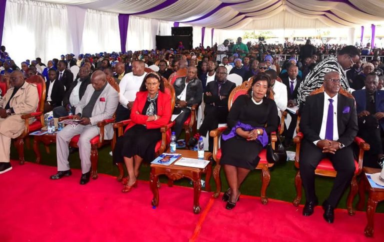 From left; David Murathe, Mutahi Kahiga, Margaret Karungaru, Agnes Kagure and William Oduol at Gitathi-ini area, Nyeri County.