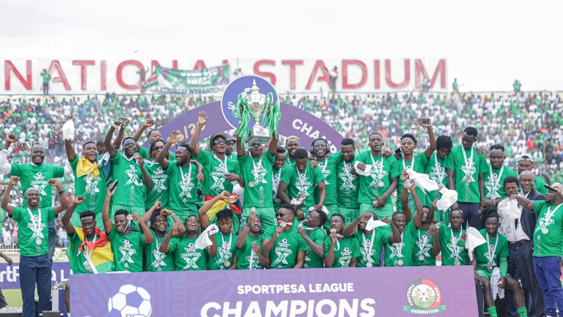 Gor Mahia celebrate after winning the KPL title in 2025
