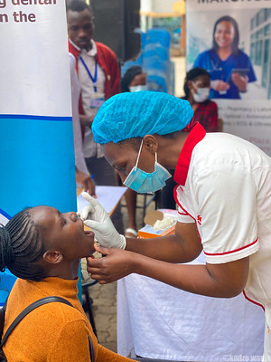 MKU Oral Health students and lecturers during a free oral health clinic.
