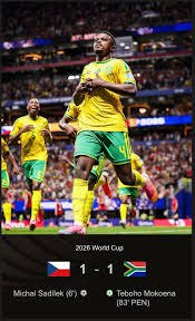 Mokoena penalty stuns Czechia in Atlanta fightback