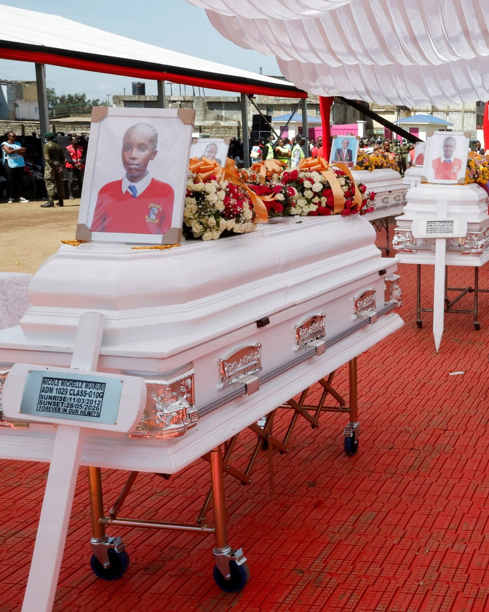 Mourners gather at Gilgil Stadium on Friday, 12 June 2026, for the national send-off