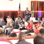 Murang'a governor Irungu Kang'ata addressing the forum yesterday.