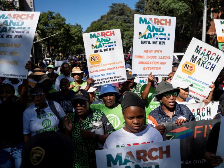 Protestors in Maputo Mozambique against xenophobia in South Africa