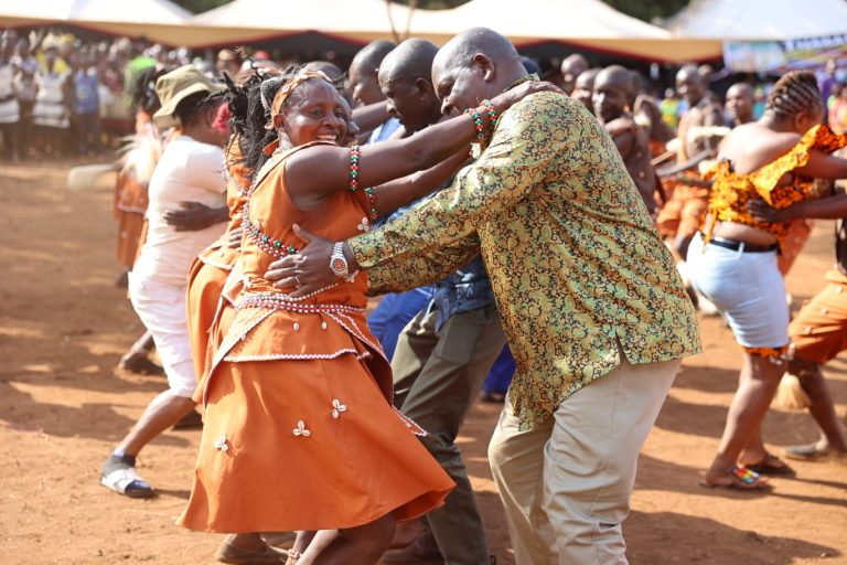Tharaka MP Gitonga Murugara during Tharaka Cultural Exhibition event at Nkondi Chiefs Camp.