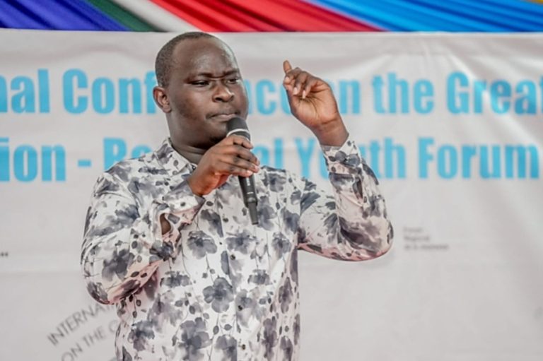 Tharaka Nithi County Youth President Mr Eric Mwenda and the National Youth Council presidential contender.