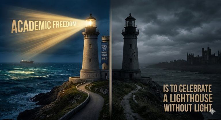 To speak of a university without robust academic freedom is to celebrate a lighthouse without light.
