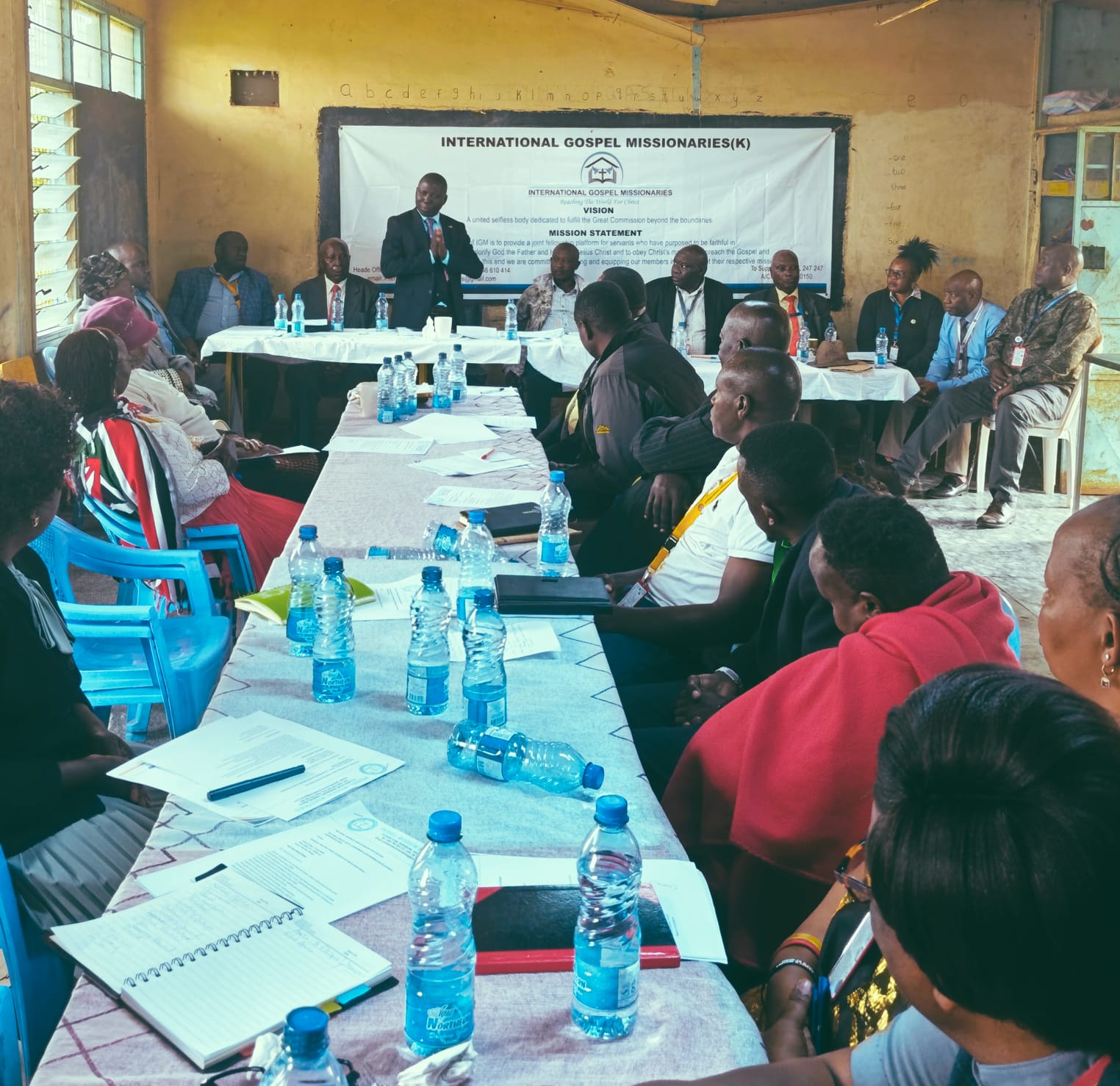 Amb. Eugene Kavune Nzabonimba addressing the delegates.